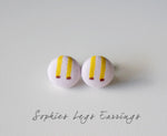 Sophies Legs Handmade Fabric Button Earrings