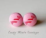 Candy Mints Handmade Fabric Button Earrings