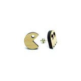 PacMan Laser Cut Wood Earrings