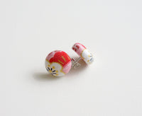 Sakura Momo Handmade Fabric Button Earrings