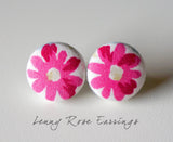 Lenny Rose Handmade Fabric Button Earrings