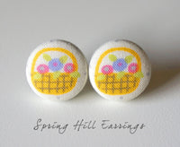 Spring Hill Handmade Fabric Button Earrings