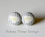 Alabama Teacup Handmade Fabric Button Earrings