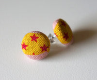 Velvet Stars Handmade Fabric Button Earrings