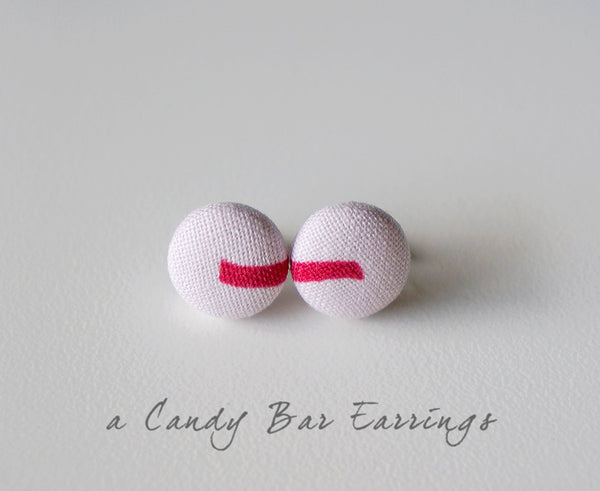 A Candy Bar Handmade Fabric Button Earrings