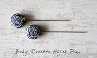 Baby Rosette Handmade Fabric Button Hijab Pins
