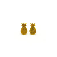 Gold Glitter Pineapple Laser Cut Acrylic Earrings