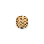 Singapore Merlion Scales Wooden Brooch Pin