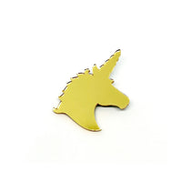Unicorn Gold Mirror Laser Cut Acrylic Brooch Pin